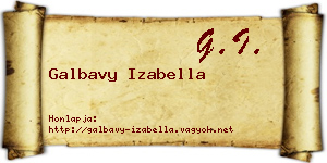 Galbavy Izabella névjegykártya